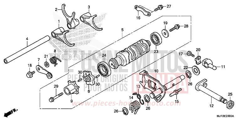TAMBOUR DE CHANGEMENT/FOURCHETTE DE SELECTION de F6C "Valkyrie" GRAPHITE BLACK (NHB01) de 2015